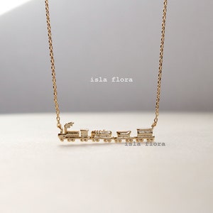 Dainty Steam Train Box Car Necklace, Detailed 18K Gold Dipped, Chic Timeless, Railroad Conductor Minimalist Jewelry, Bridesmaid Gift