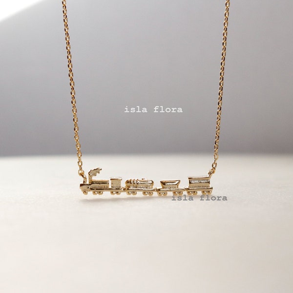 Dainty Steam Train Box Car Necklace, Detailed 18K Gold Dipped, Chic Timeless, Railroad Conductor Minimalist Jewelry, Bridesmaid Gift