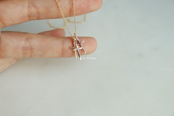 Dainty Cross Necklace - Multi Color Dainty Cross Necklace - Multi Color