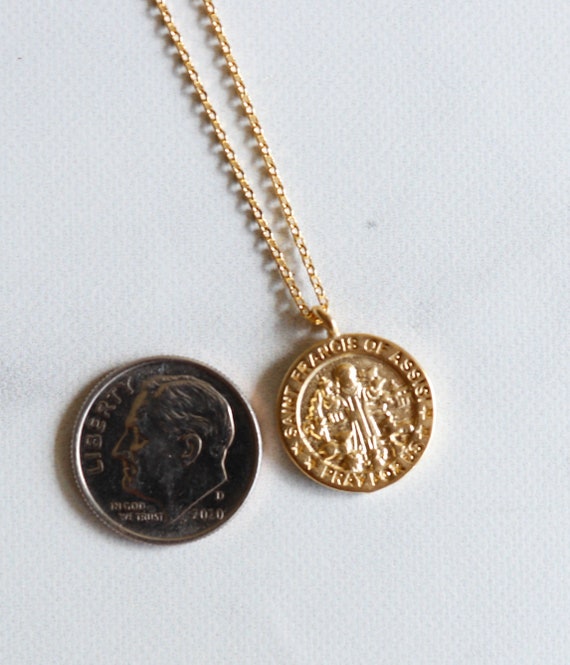 St. Francis Coin 18K Gold Dipped 