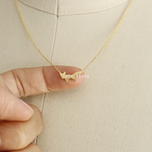 18K Gold, White Gold Dipped Brushed Tiny Fox Necklace Dainty, Foxy Chic, Timeless, Fine, Delicate, Minimalist Jewelry, Bridesmaid Gift image 4