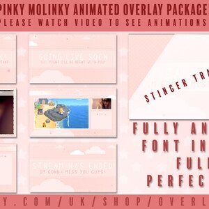 Pinky Molinky Fully Animated Stream Package With Stinger Transition