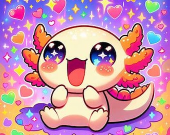 Lindo gesto de contracción o patada de axolote rosado: 1 PNG transparente y 1 fondo incluidos