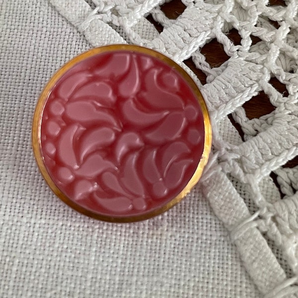 Pink Glass Button - Etsy
