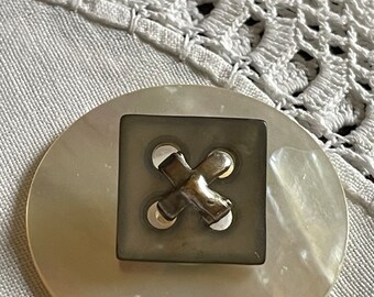 Vintage MOP buttons, metal OME, and square