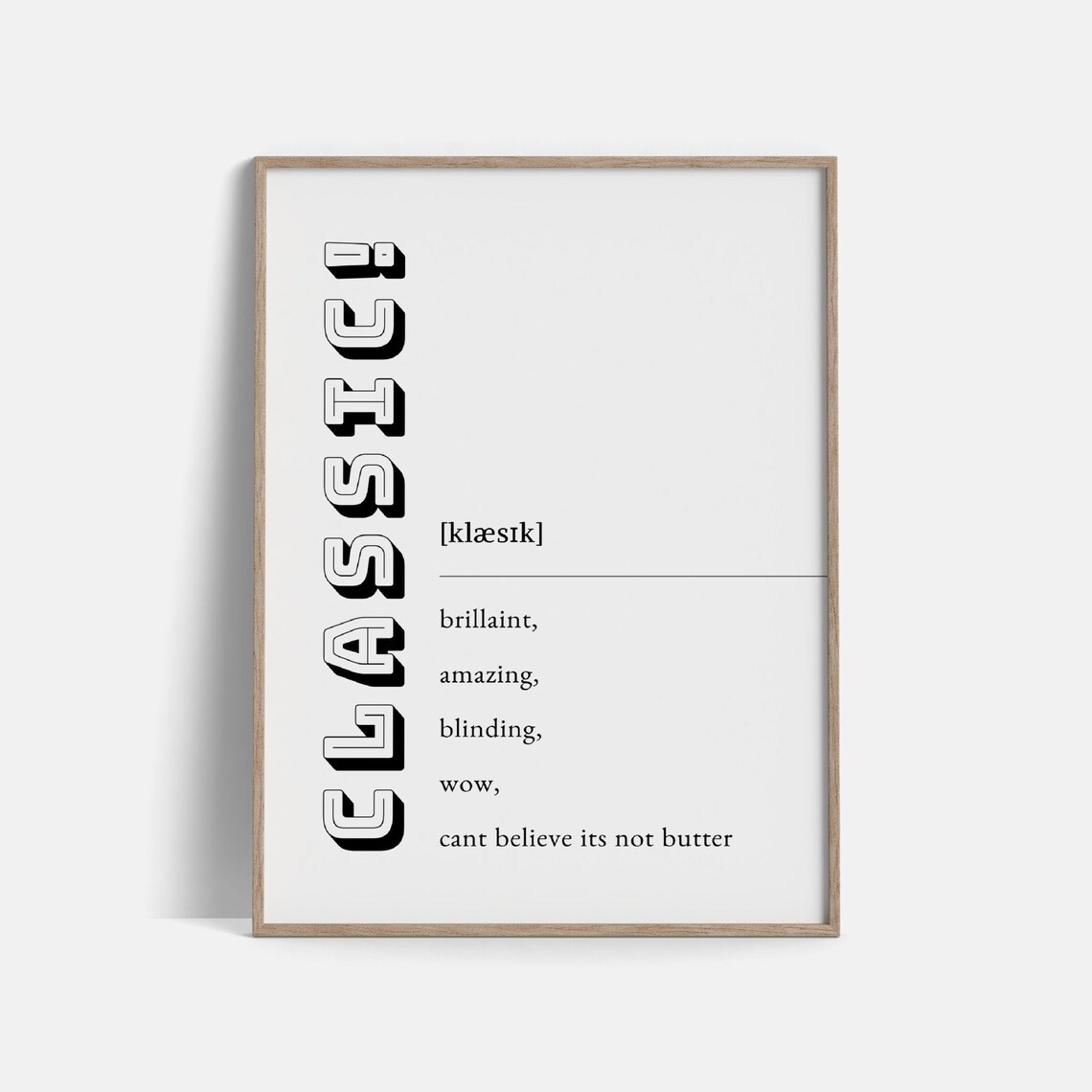 Classic Definition Poster Printable Wall Poster Cant Believe Etsy