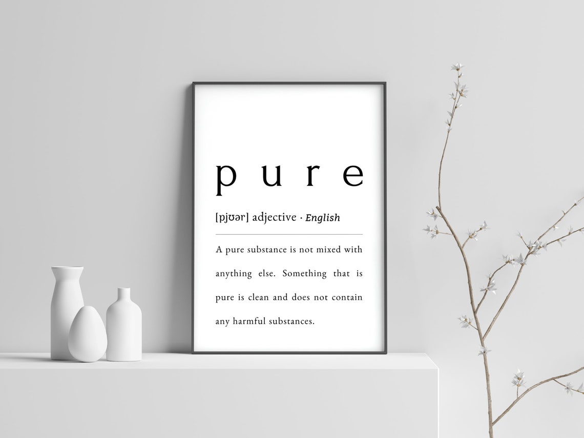 Pure Definition Poster Printable Wall Poster Your Pure Heart Etsy