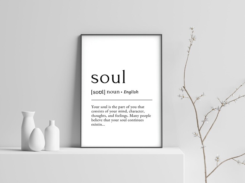 Soul Definition Poster Printable Wall Art INSTANT DOWNLOAD Etsy