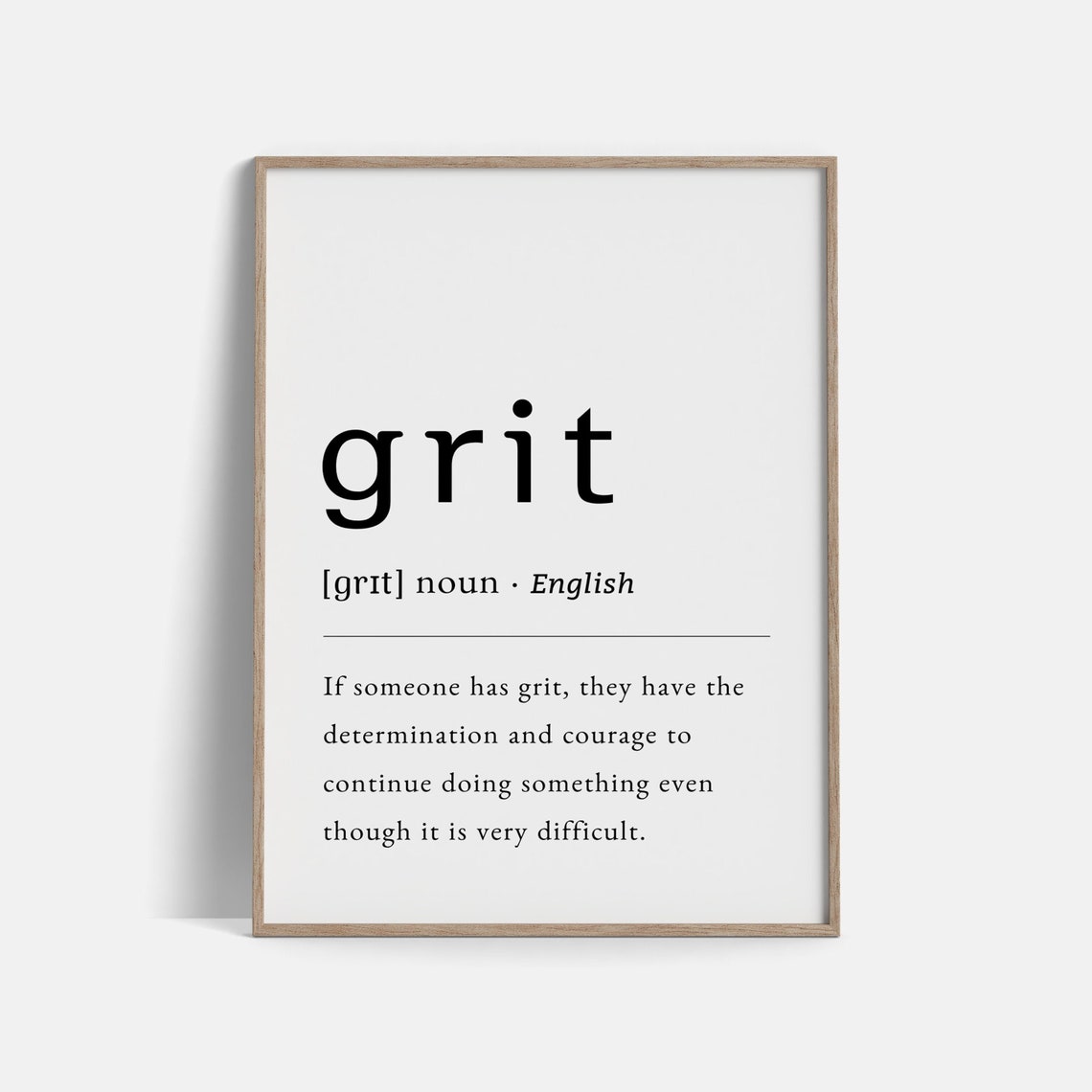 Grit Definition Poster Printable Wall Poster Instant Download Etsy