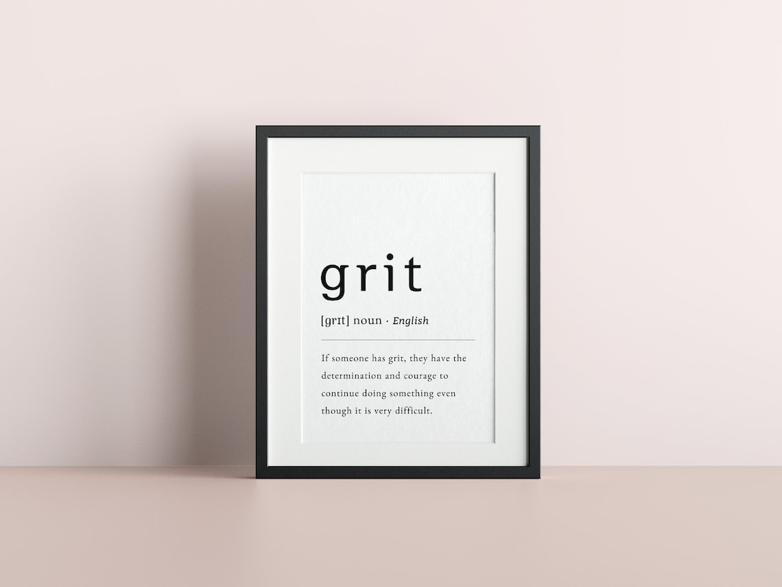Grit Definition Poster Printable Wall Poster Instant Download Etsy