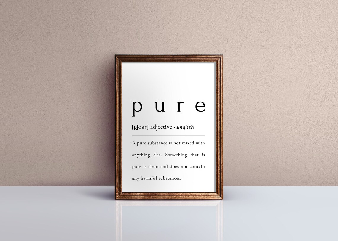 Pure Definition Poster Printable Wall Poster Your Pure Heart Etsy
