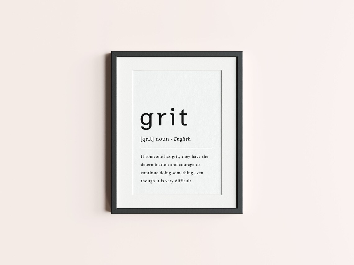 Grit Definition Poster Printable Wall Poster Instant Download Etsy