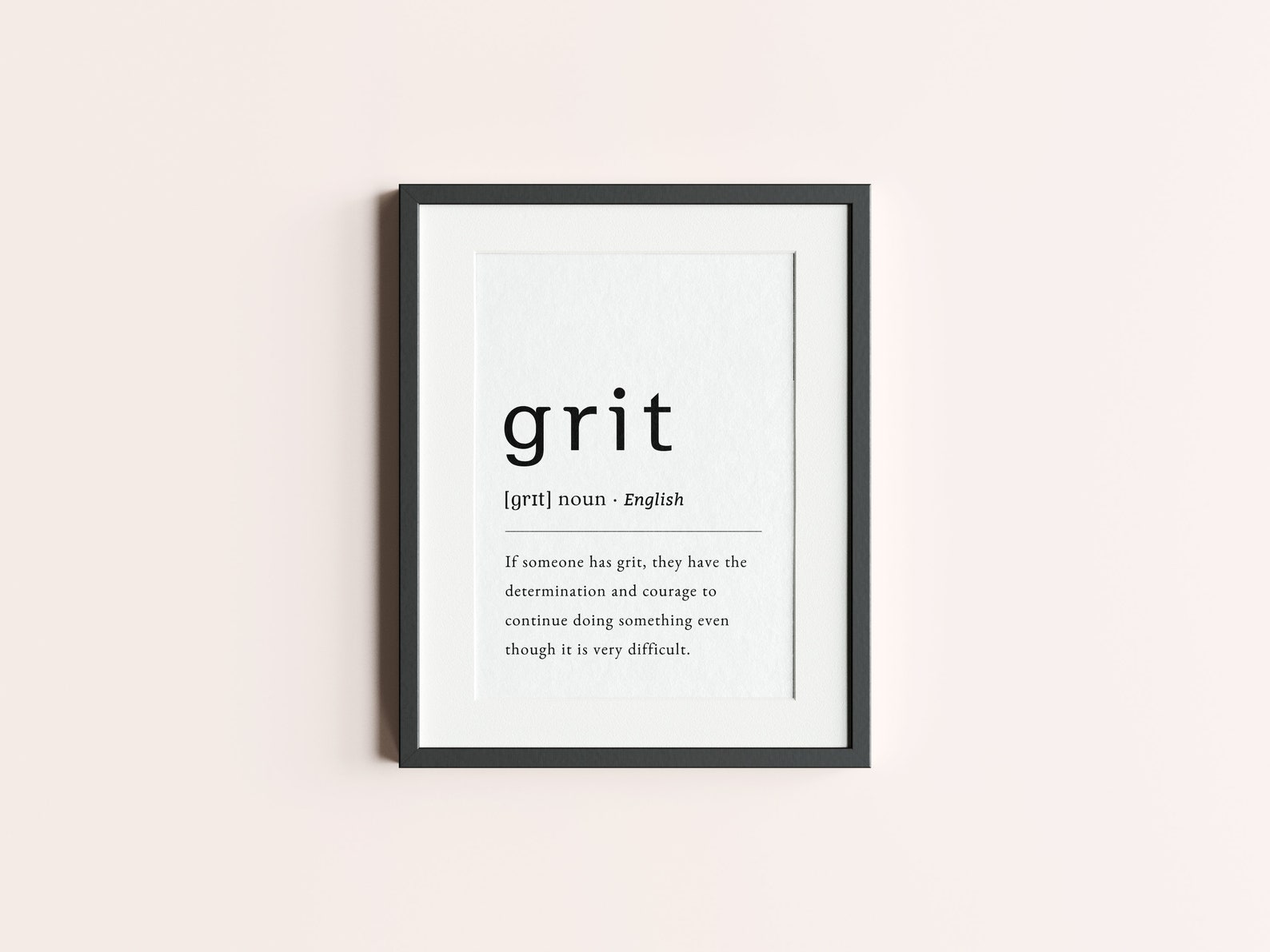 Grit Definition Poster Printable Wall Poster Instant Download Etsy