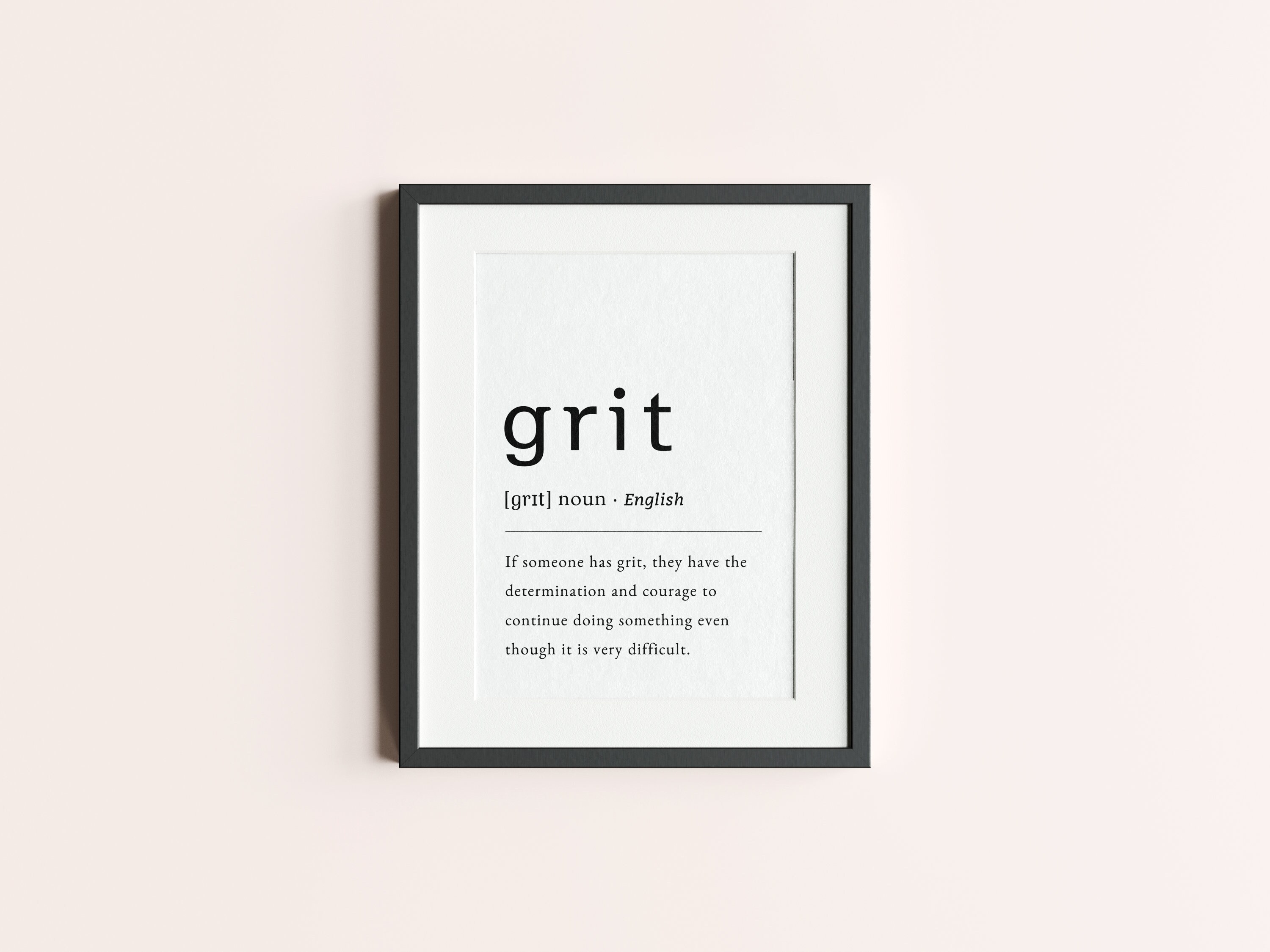 Grit Definition Poster Printable Wall Poster Instant Download Etsy