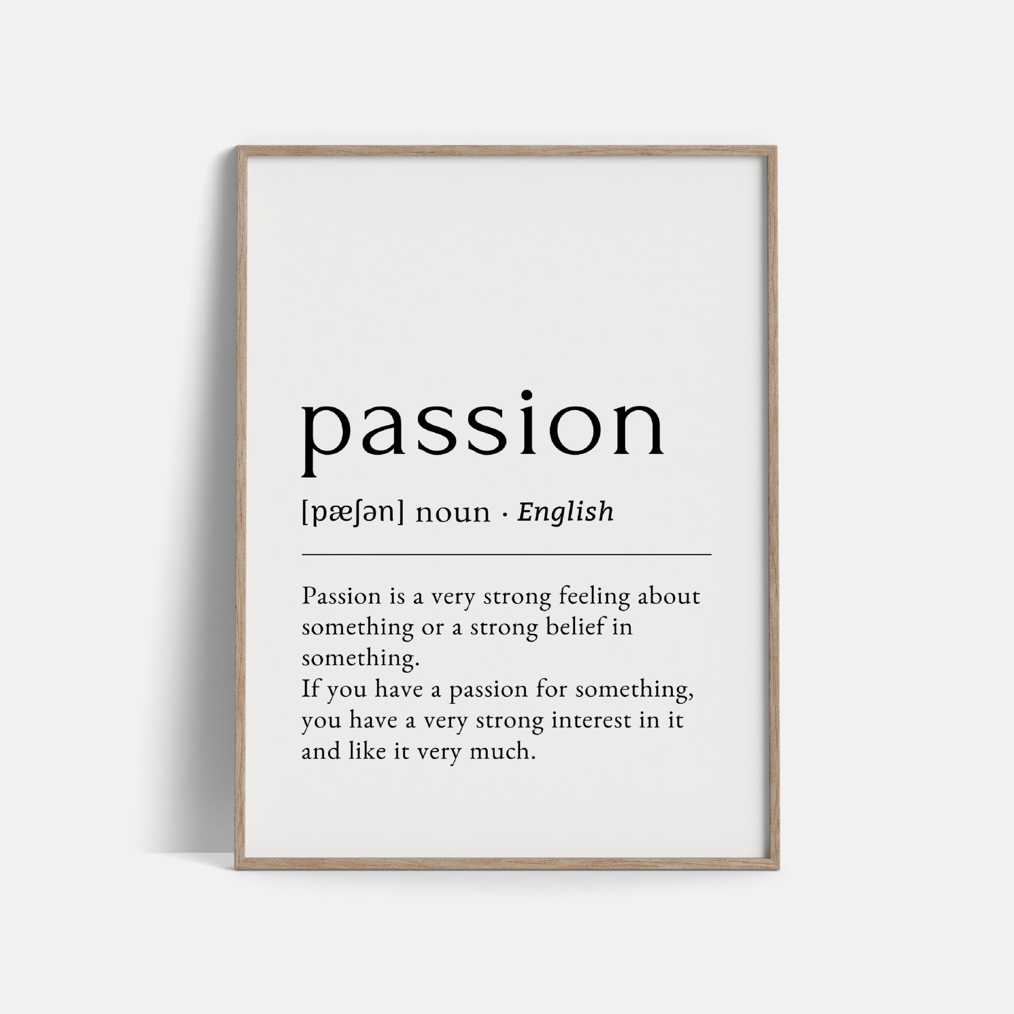 Passion Definition Printable Wall poster Instant Download A4 Etsy España