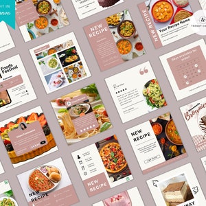Food & Restaurant Instagram Templates Editable Social Media - Etsy