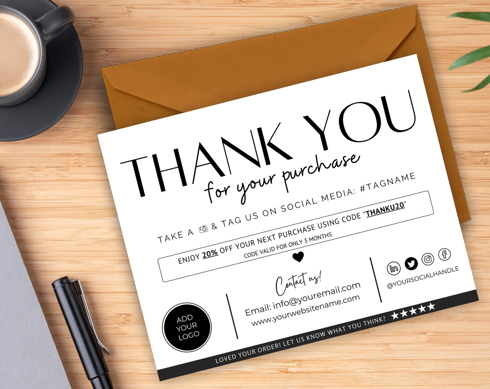 Poshmark Thank You Cards Poshmark Thank You Note Template Etsy