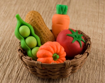 Vegetable Peanuts Eraser Rubber Iwako Japan Stationery "separately options" tomato carrot pumpkin green peace beans