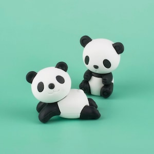 Niedlicher liegender Panda Radiergummi Iwako Japan Briefpapier "Einzeln Optionen" Tier sitzende Figur