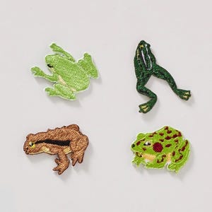 Frog Iron On Patch: Embroidered Animal Applique, Japan