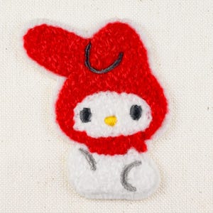 Fluffy My Melody whole body Iron on Patch Embroidery Decorative applique DIY Japan Cartoon Character Emblem Japan For Bag Jacket