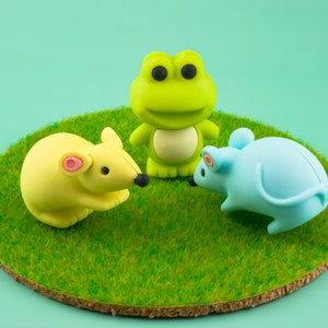 Grenouille, souris, rat, gomme à effacer, papeterie en caoutchouc, figurine animal Iwako Japon, « options séparément »