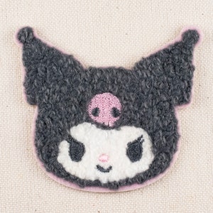 Fluffy KUROMI My Melody Character Iron on Patch 3 Embroidery Decorative applique DIY Japan  Cartoon Emblem Japan For Bag Jacket