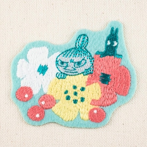 Moomin Character Little My Iron on Patch 2 Embroidery Decorative applique Japan Embroidered Cartoon Emblem Japan For kid child Bag Jacket