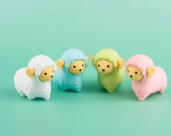 Pastel Sheep Eraser Rubber Iwako Japan "Color options" Animal Stationery Figure