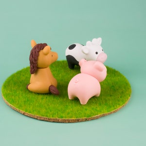 Wild Animal 04 Eraser Rubber Stationery Iwako Japan separately options Pig Cow Bull Cattle Horse Figure image 3