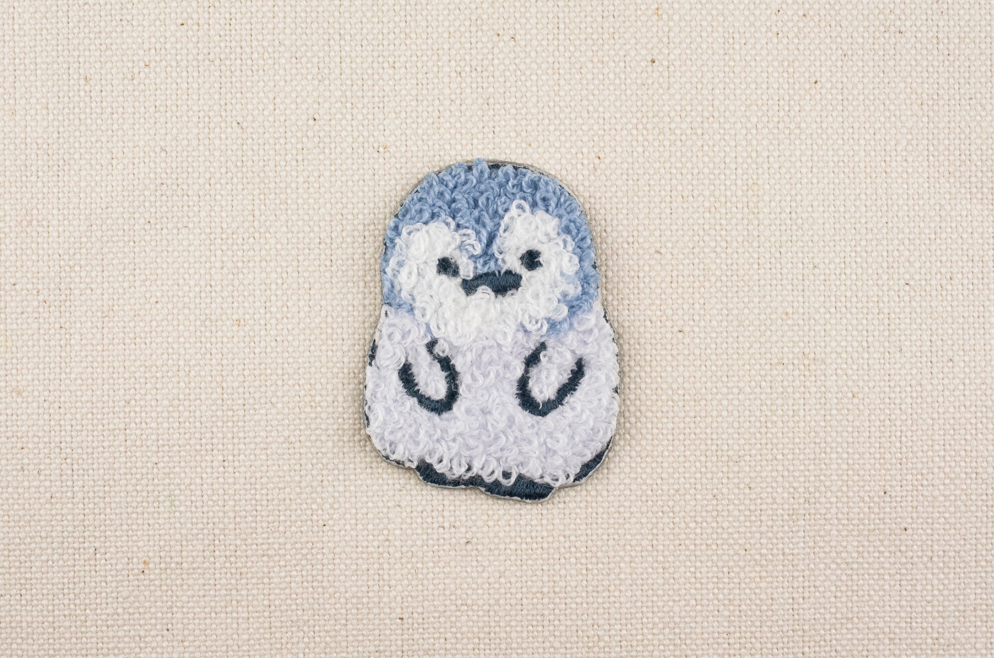 Fluffy Penguin Iron On Patch: Embroidered Applique Badge