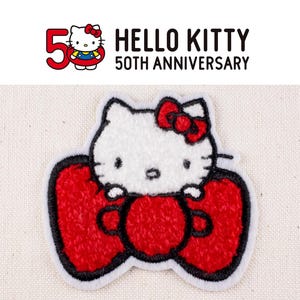 Hello Kitty 50th Anniversary Character Iron on Patch 02 Embroidery Decorative applique DIY Japan Cartoon Emblem For Bag Jacket