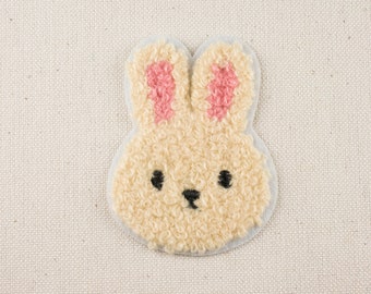 Fluffy Rabbit Iron on Embroidery Decorative Patch applique DIY Embroidered Badge JapanAnimal for bag jacket