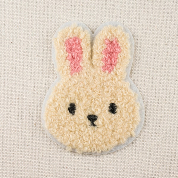 Fluffy Rabbit Iron on Embroidery Decorative Patch applique DIY Embroidered Badge JapanAnimal for bag jacket