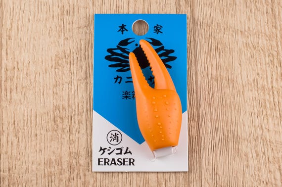 Crab Claw Topper Pencils Eraser Stationery Rubber Japan Crab's