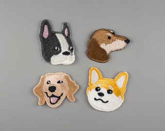 Hond opstrijkbare patch borduurwerk decoratieve stoffen DIY geborduurd badge dier embleem Japan voor tas jas