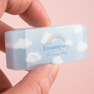Cloud Sky Pattern semi-transparent Eraser "color options"  Stationery Rubber Japan
