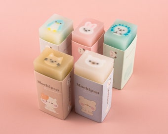 Animal semi-transparent Gomme 01 Papeterie Caoutchouc Japon mochipan Hérisson Lapin Pingouin