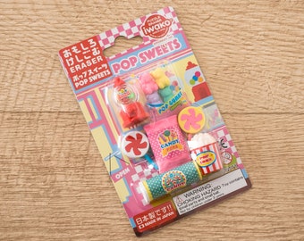 Pop Sweets Set Gomma Gomma Iwako Giappone Madeleine Eclair popcorn Gummy Candy confezione in blister