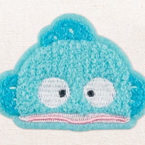 Pluizige HANGYODON-borduurwerkpatch 3: Japans cartoonembleem voor tassen, jassen (2-weg sticker/opstrijkbaar)