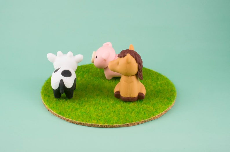 Wild Animal 04 Eraser Rubber Stationery Iwako Japan separately options Pig Cow Bull Cattle Horse Figure image 2