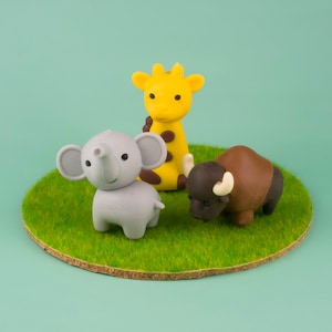 Wild dier 03 gum rubber briefpapier Iwako Japan "afzonderlijke opties" buffelgiraf olifant figuur