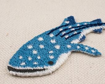 Whale Shark Iron-on Patch: Embroidered Applique, Japan