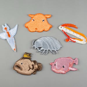 Deep Sea Fish Iron-On Patch: Embroidered Animal Emblem