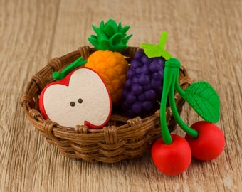 Fruits Set 01 Eraser Rubber Iwako Japan Stationery "separately options" apple cherry grape pineapple