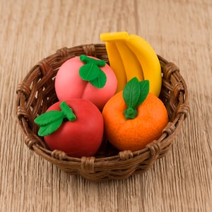 Ensemble de fruits 03 Gommes en caoutchouc Iwako Japon Papeterie "options séparément" pêche pomme banane orange Gommes à fruits