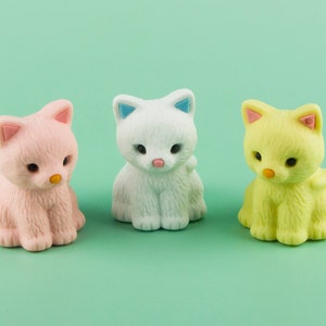 Gomme à effacer pour chat assis, couleur pastel, papeterie en caoutchouc, Iwako Japon, « options de couleur », figurine d'animal