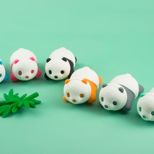 Süßer liegender Panda Radiergummi Briefpapier Iwako Japan Tier sitzender Bambus Sasa Figur