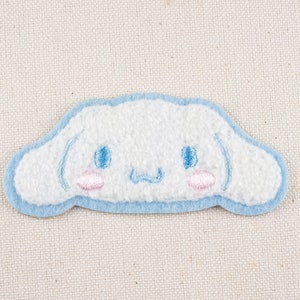 Pluizige Cinnamoroll Karakter Ijzer op Patch 2 Borduurwerk Decoratieve applique DIY Japan Cartoon Embleem Japan Voor Tas Jas pinguïn