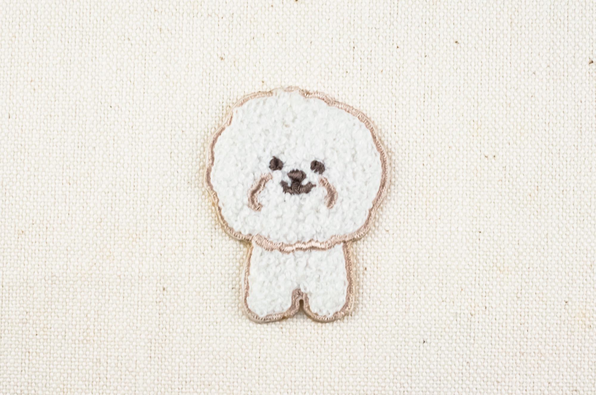 ふわふわマルチーズ犬アイロン接着パッチ、刺繍アップリケ - Etsy 日本